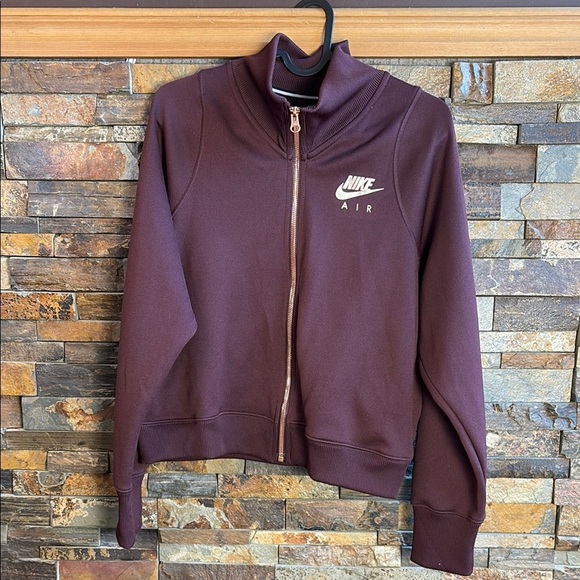 Nike Tops - Nike Air Maroon Zippered Jacket